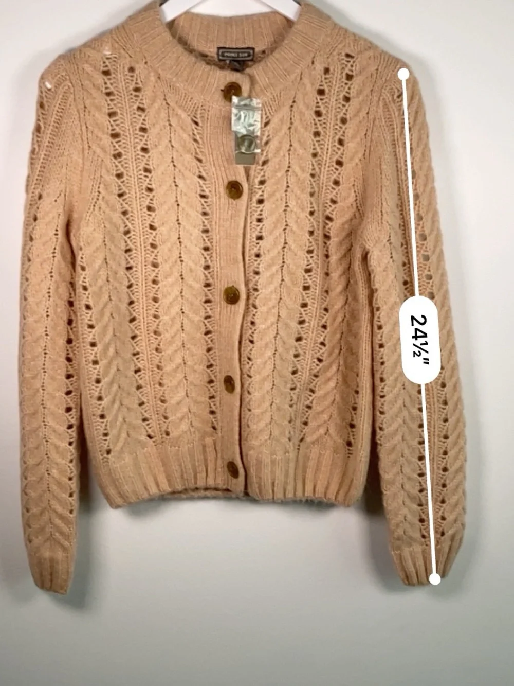 NWT Soft Cable-Knit Button Cardigan - blush pink - Picture 6 of 6